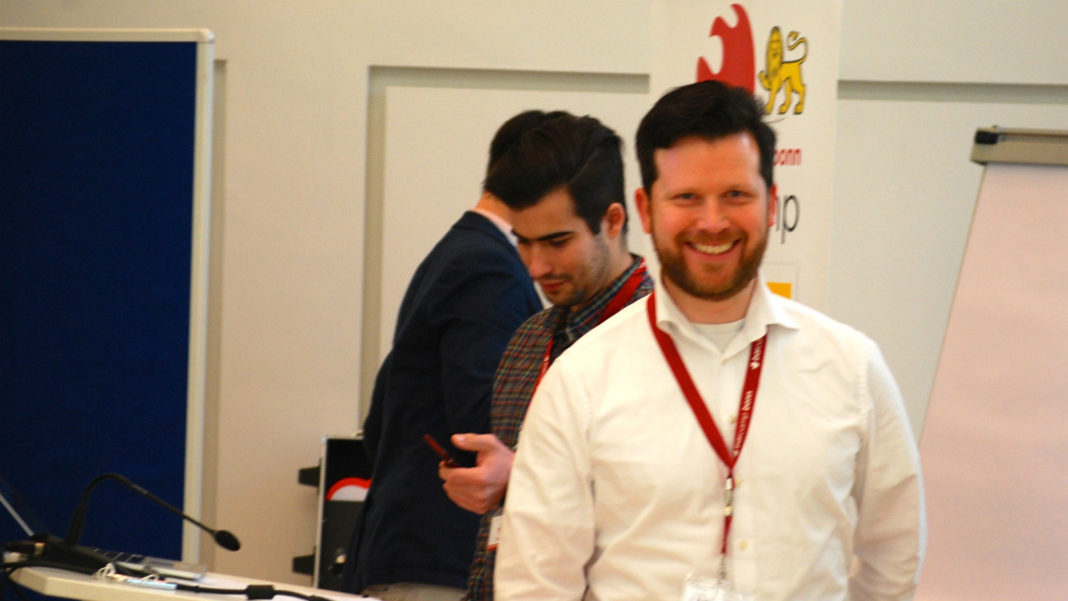 Der Johannes beim BarCamp